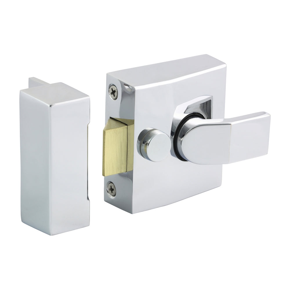 Narrow Nightlatch Chrome - 68 case / 40 backset | Box