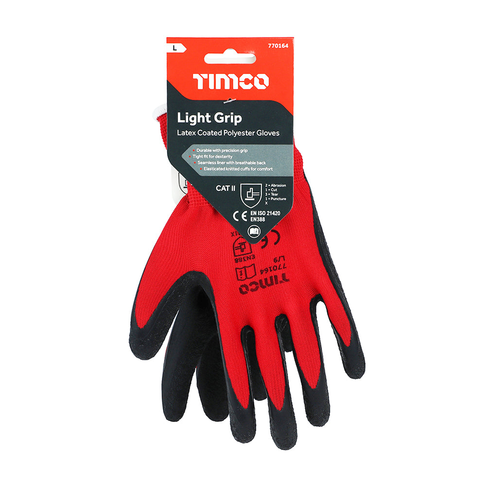 Light Grip Glove Latex Crinkle - Large | Backing Card