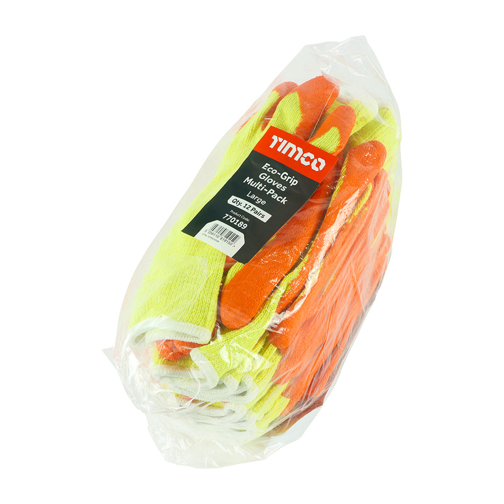 Eco Glove Latex Crinkle Bulk - Large | Bag of 12