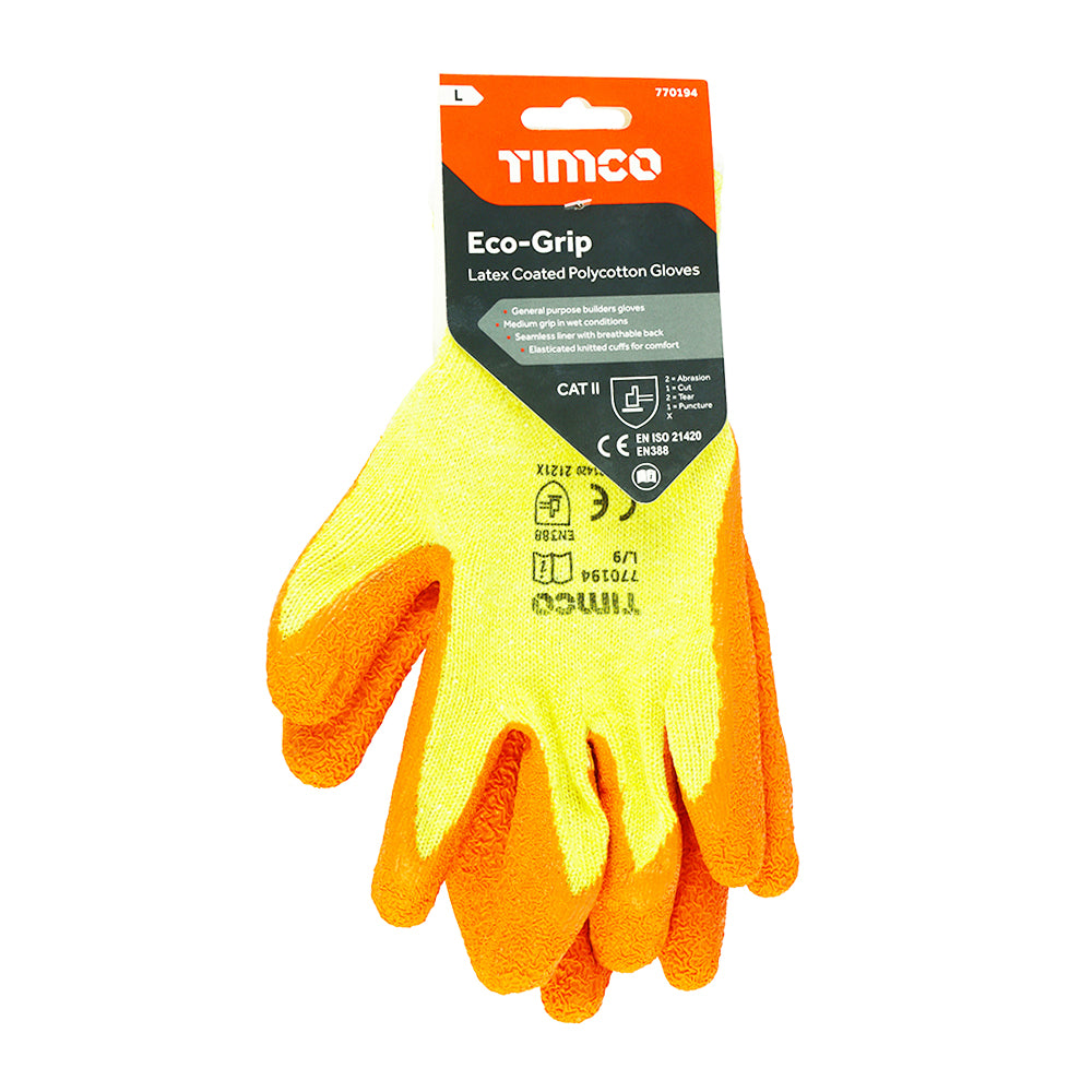 Eco Glove Latex Crinkle - Large | Backing Card