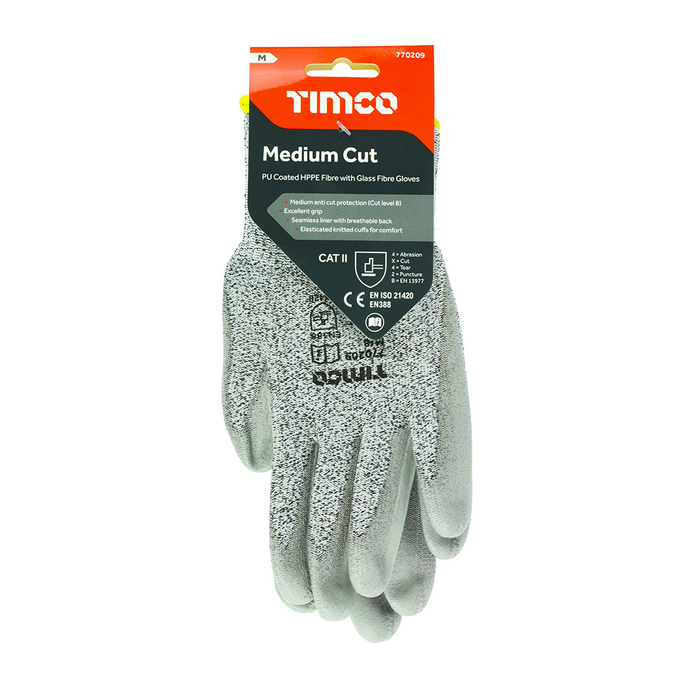 Medium Cut B Glove PU - Medium | Backing Card