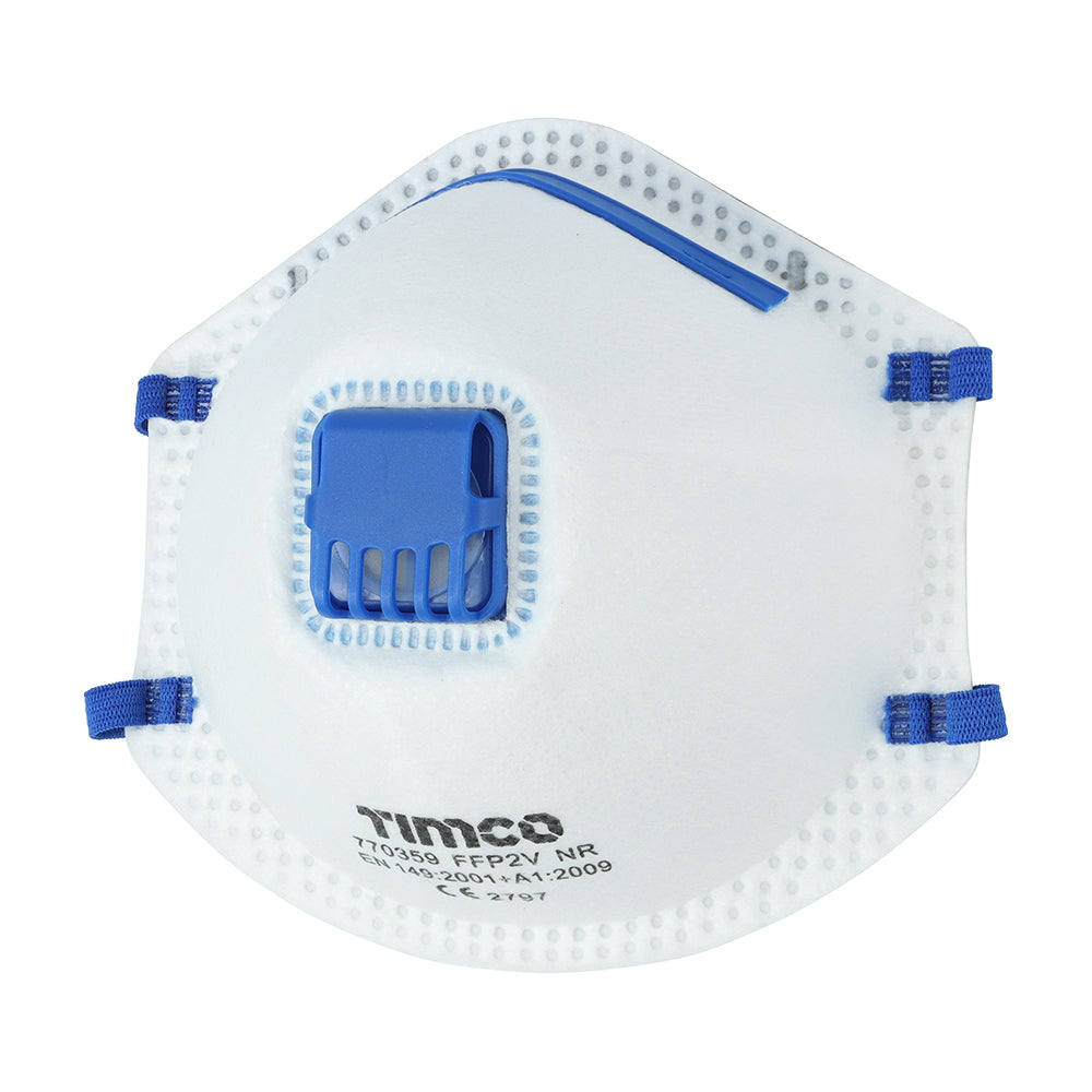 Timco FFP2 Moulded Masks with Valve - Pack of 3