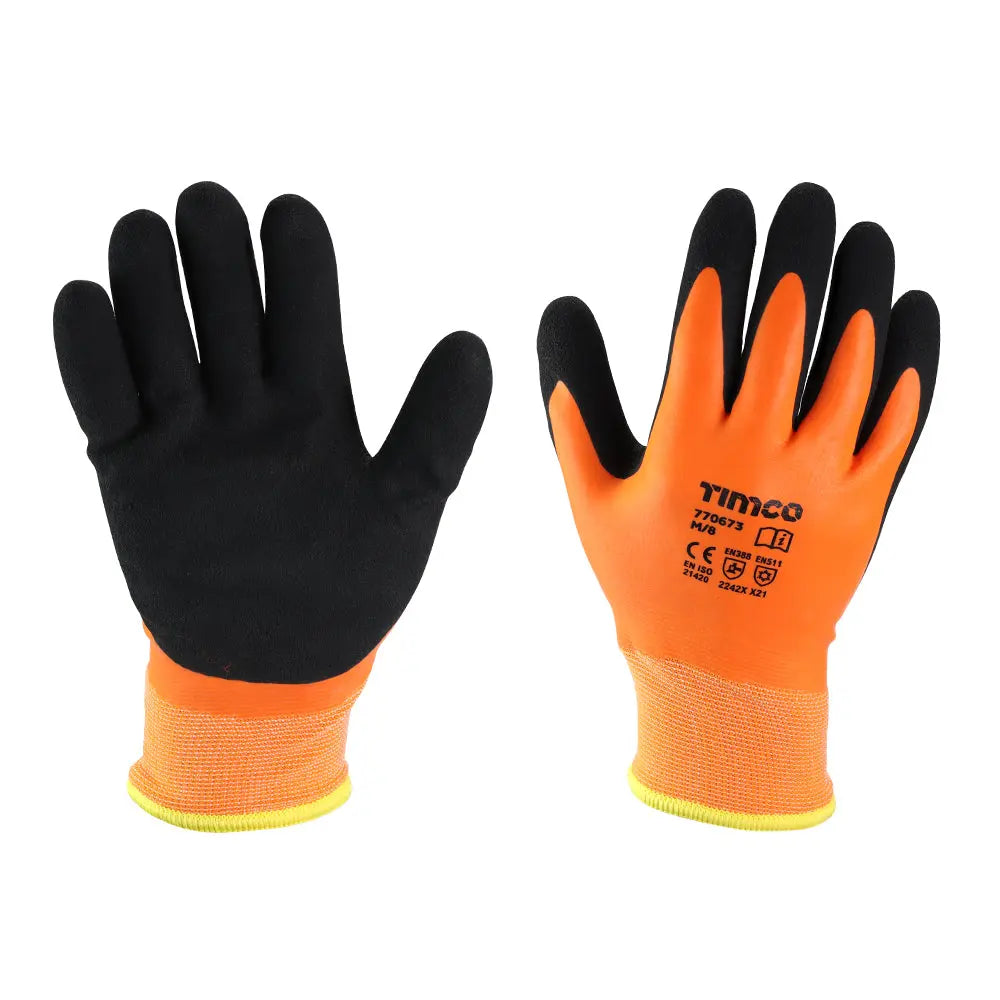 Timco Aqua Thermal Grip Glove - Sandy Latex Coated Polyester Timco