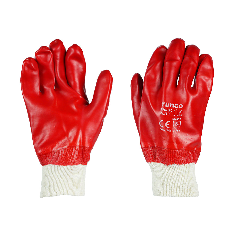 PVC Coated Grip Gloves Cotton - X Large | Backing Card