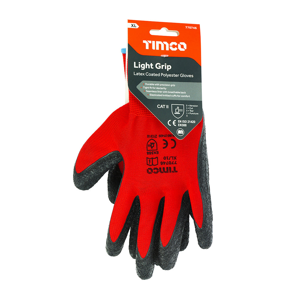 Light Grip Glove Latex Crinkle - X Large | Backing Card