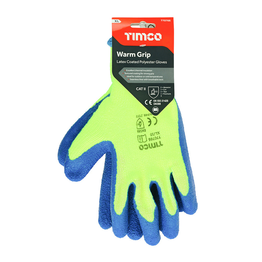 Warm Grip Glove Latex Crinkle - X Large | Backing Card