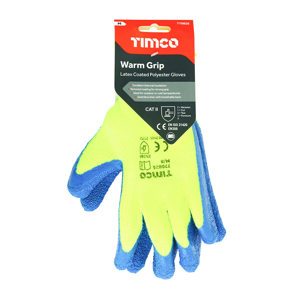 Warm Grip Glove Latex Crinkle - Medium | Backing Card