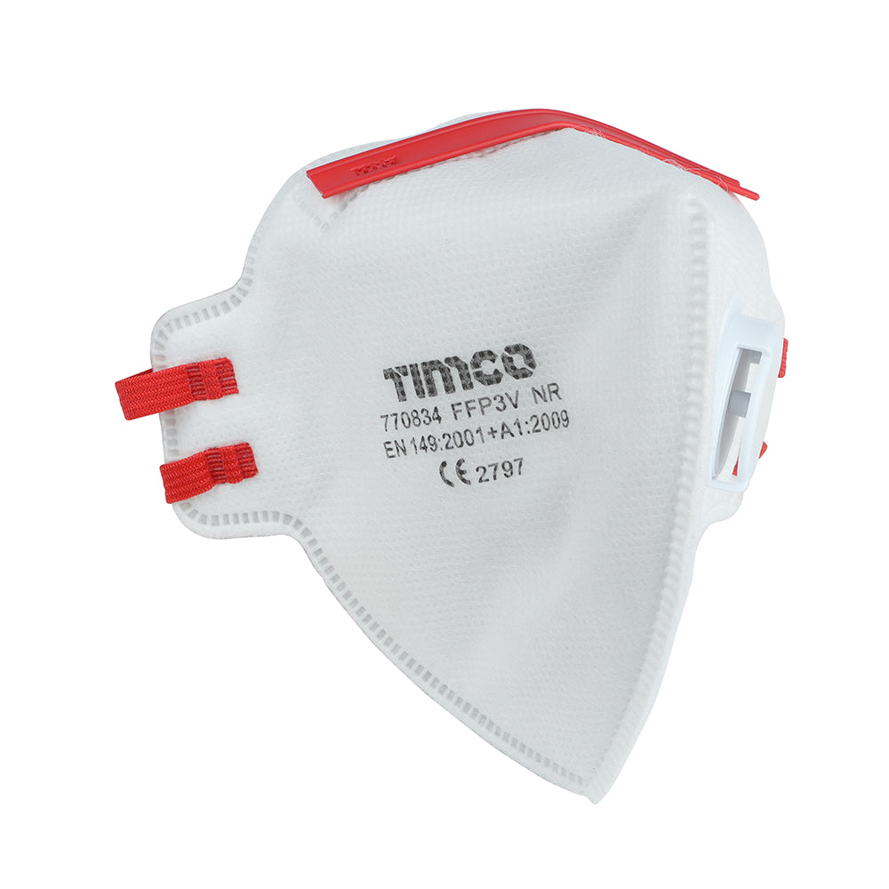 Timco FFP3 Fold Flat Masks with Valve - Pack of 3