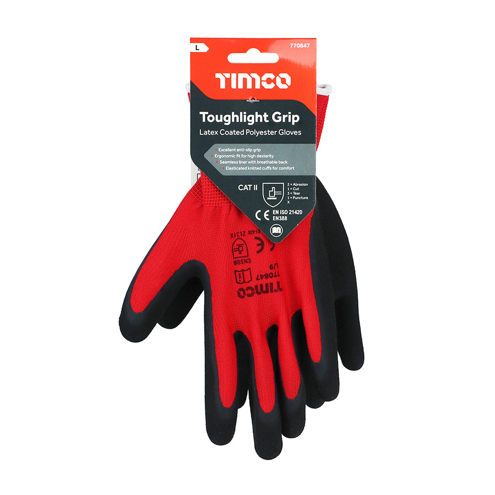 Toughlight Glove Latex Sandy - Large | Backing Card