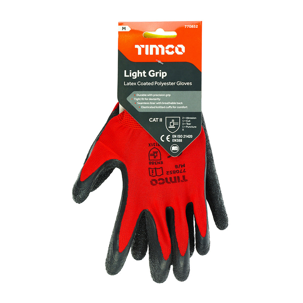 Light Grip Glove Latex Crinkle - Medium | Backing Card