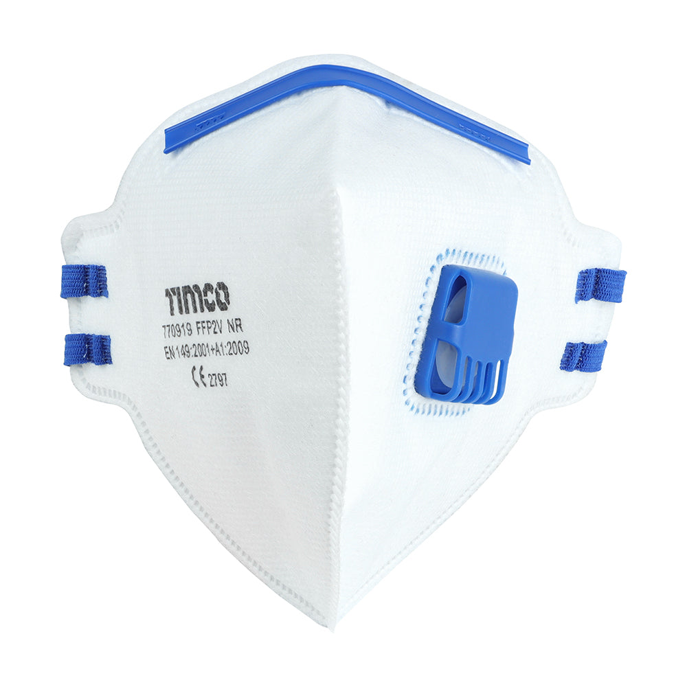 Timco FFP2 Fold Flat Masks with Valve - Pack of 3