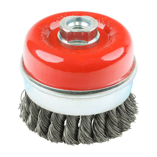 Timco Angle Grinder Cup Brush - Twisted Knot Steel Wire - Diameter mm 80 - Wire Thickness mm 0.5