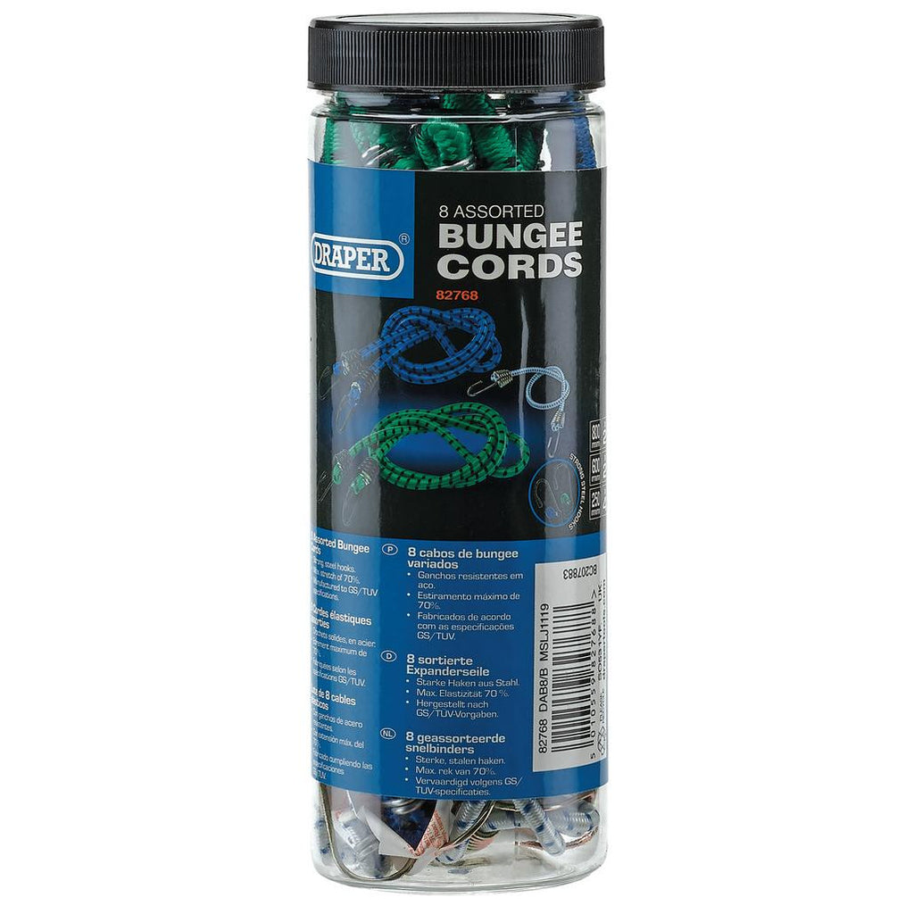 Draper 8 Piece Assorted Bungees
