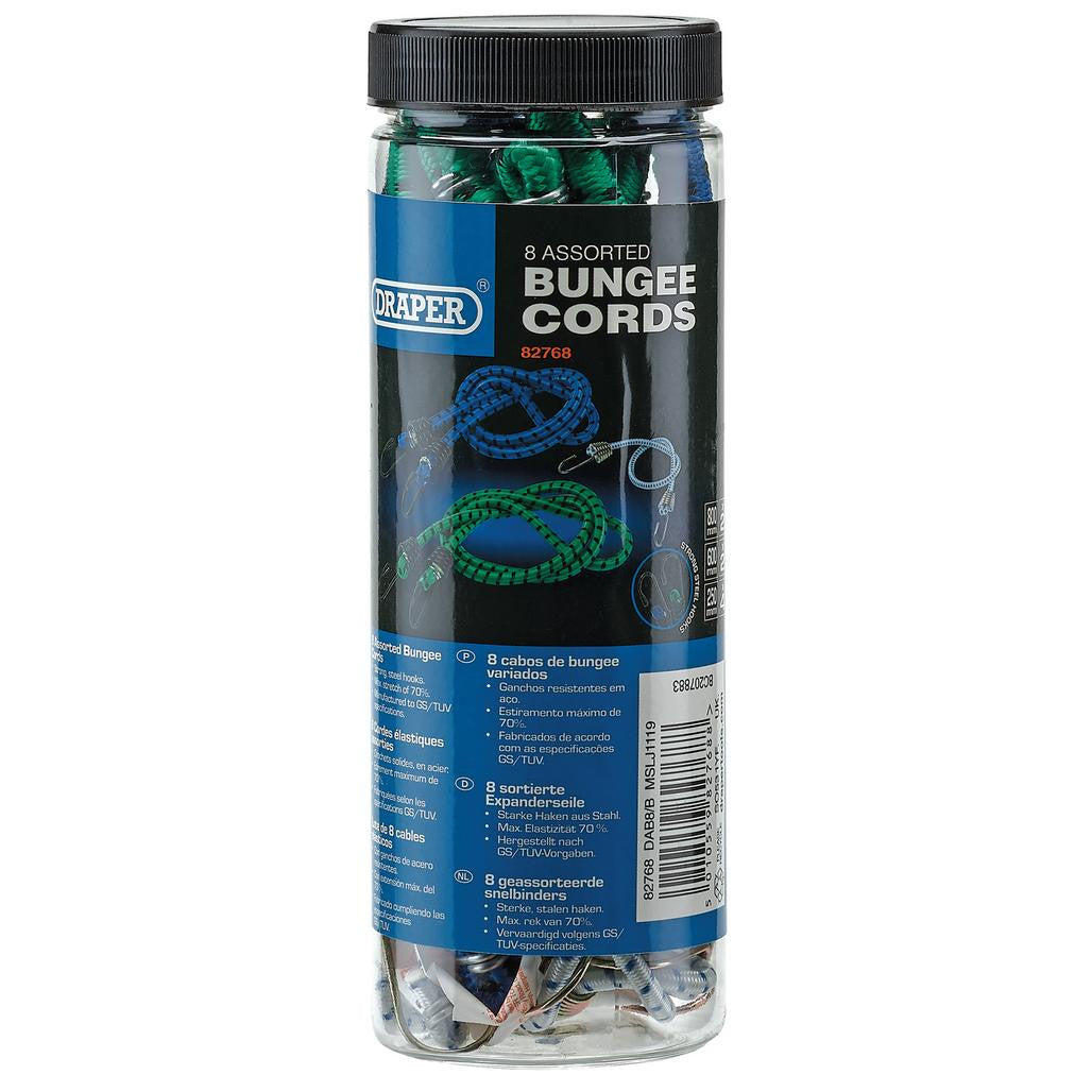 Draper 8 Piece Assorted Bungees