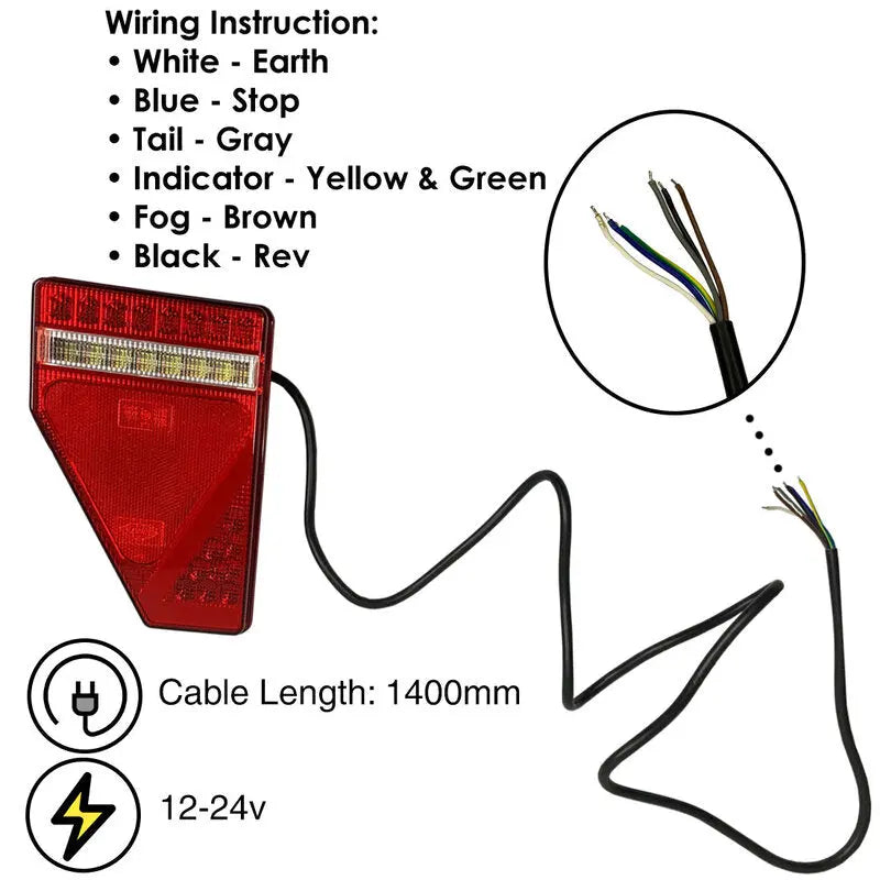 Lamp Tail RH 12/24V L146 x H218mm