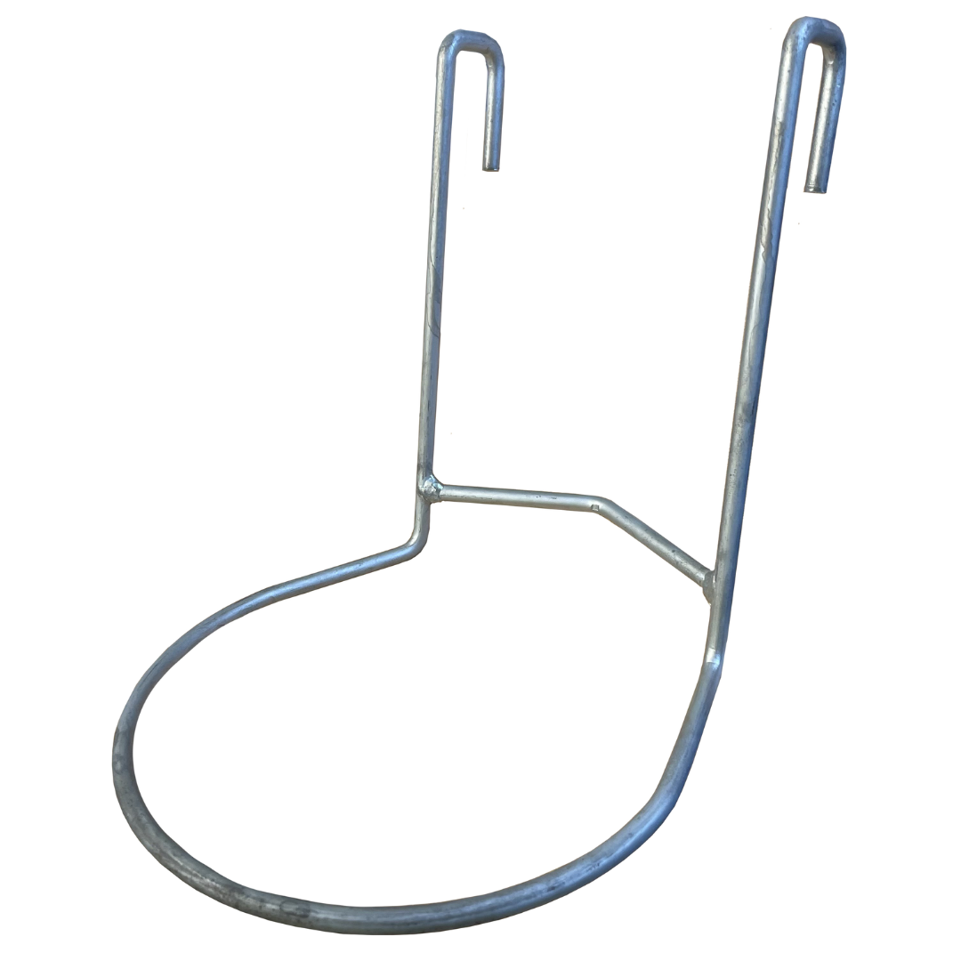 Galvanised Sheep Hurdle Bucket Holder with 5 Litre Green Bucket Tanat Supplies | Agricultural, Building & General Hardware