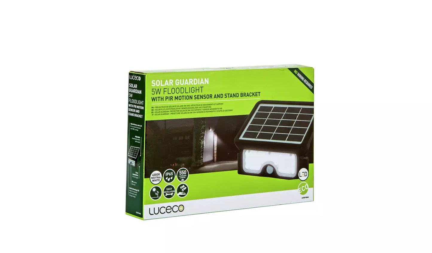 Luceco Solar Guardian 5w Floodlight with PIR Sensor