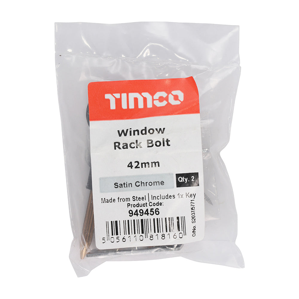 Window Rack Bolt Sat. Chrome - 42mm | Bag of 2