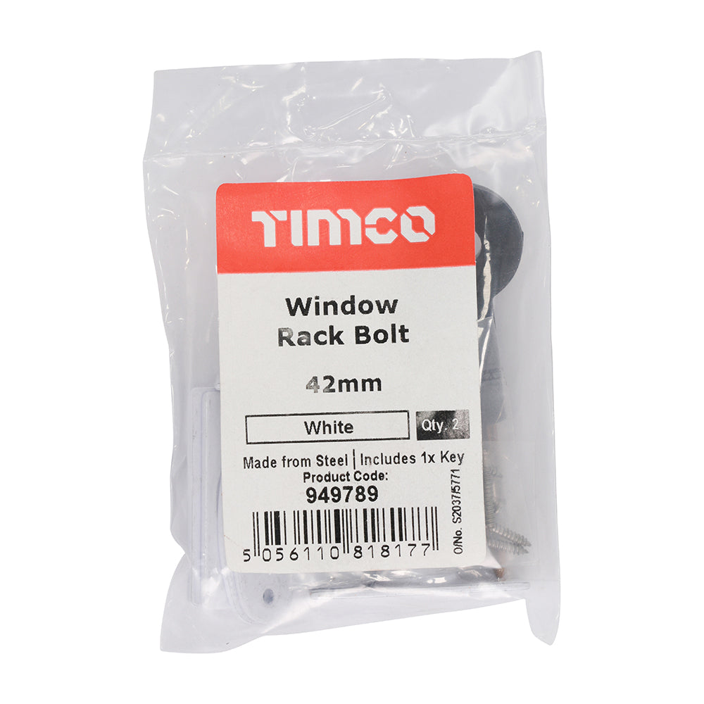 Window Rack Bolt White - 42mm | Bag of 2