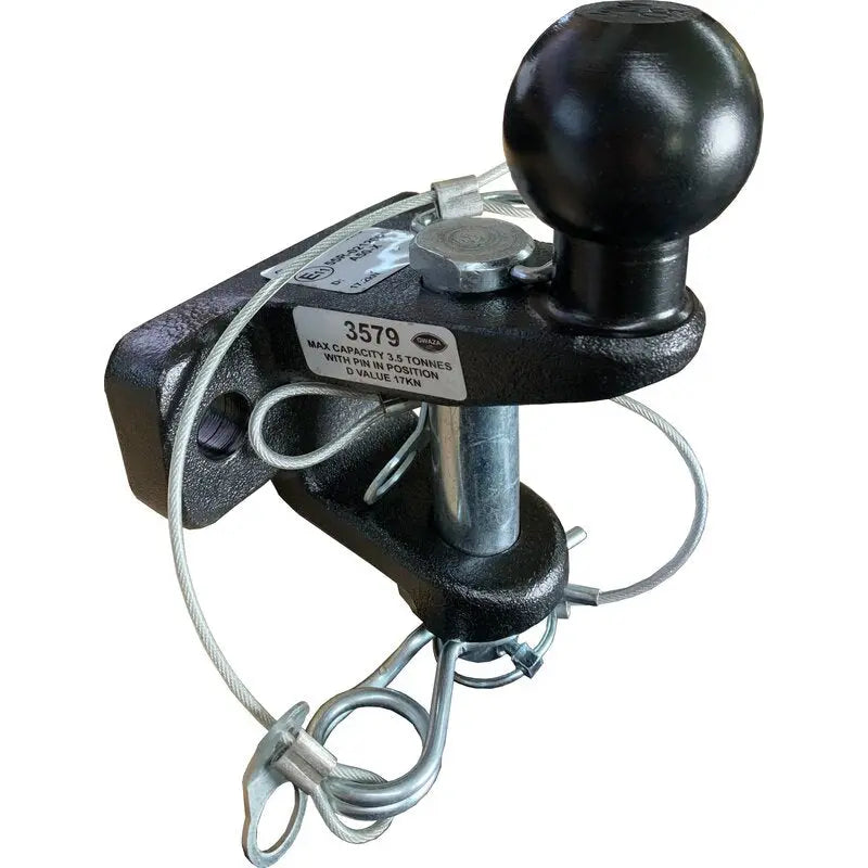 Tow Hitch Dual Extended Ball 3500kg Black