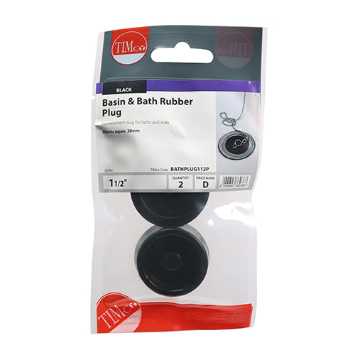 Bath & Sink Plugs - 1 1/2" | TIMpac of 2