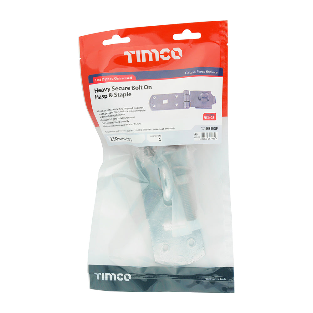 Heavy Secure Hasp-Staple HDG - 10" | TIMbag