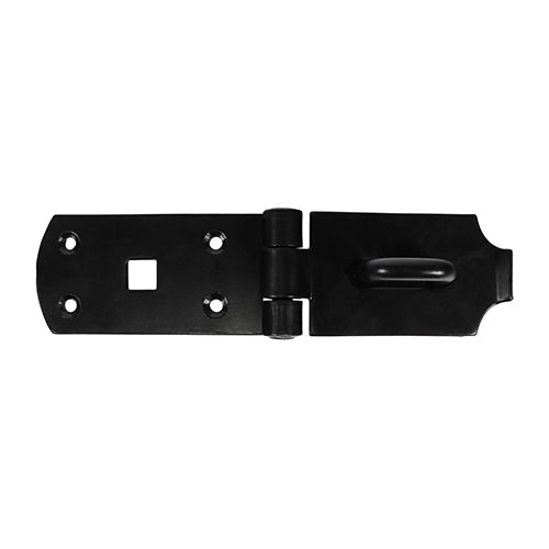 Secure Bolt On Hasp & Staple - Heavy Duty - Black 8"