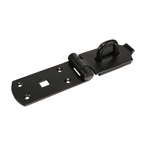 Secure Bolt On Hasp & Staple - Heavy Duty - Black 8"