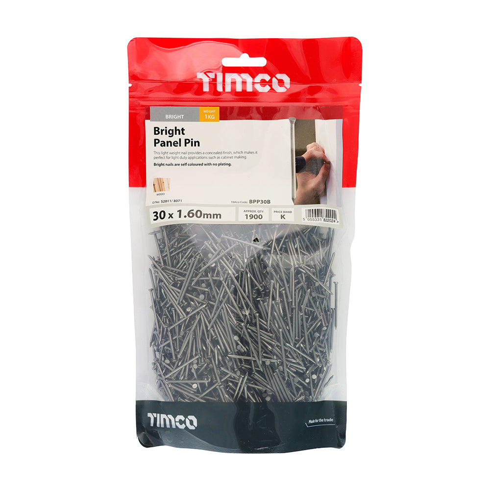 Panel Pin - Bright - 30 x 1.60 | TIMpac of 200