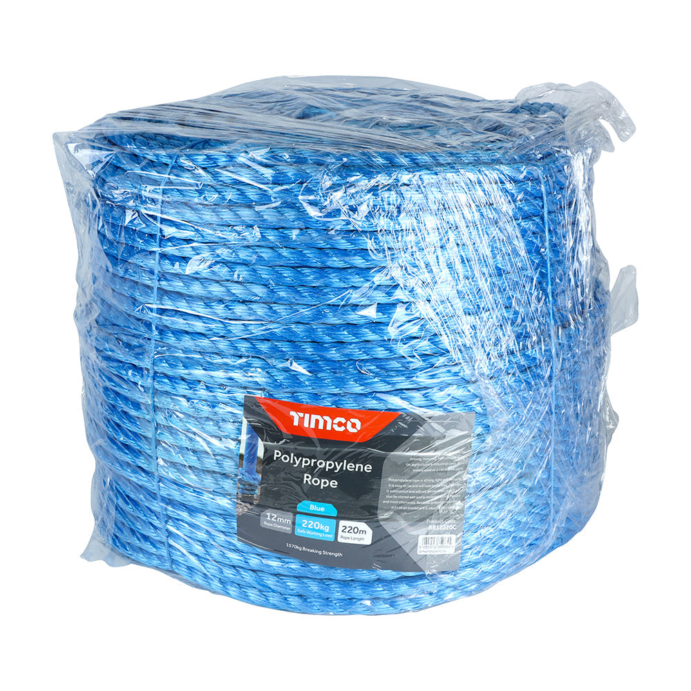 TIMCO Blue Polypropylene Rope Long Coil - 6mm x 220m
