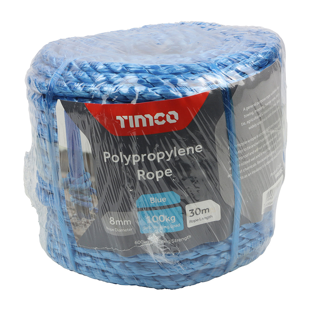 Blue Poly Rope - 30m Coil