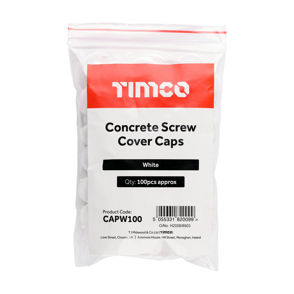 Multi-Fix Screw Cover Cap - WHITE | Bag of 100