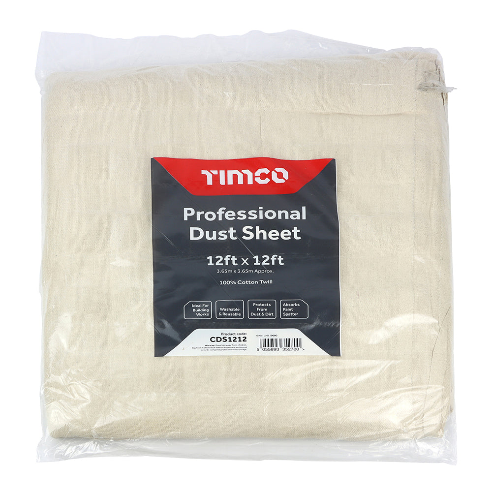 Professional Dust Sheet - Length 3.65m x Width 3.65m