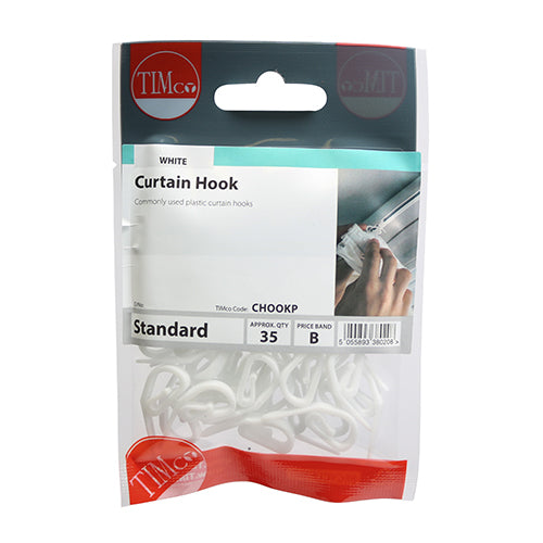Curtain Hooks - White - | TIMpac of 35