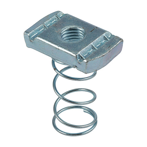 Channel Nut Long Spring BZP - M10 | Box of 100