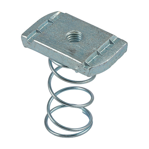 Channel Nut Long Spring BZP - M6 | Box of 100