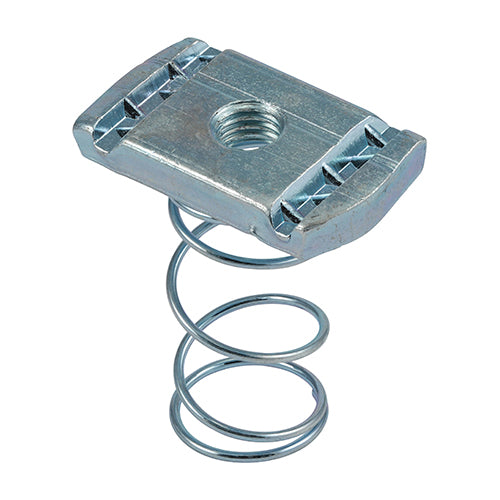 Channel Nut Long Spring BZP - M8 | Box of 100