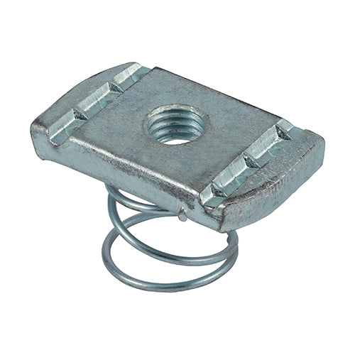 Channel Nut Short Spring BZP - M8 | Box of 100