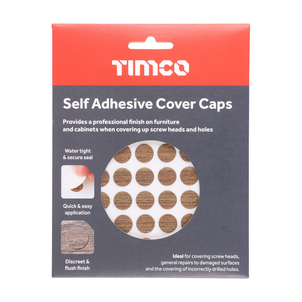 Adhesive Caps Dijon Walnut - 13mm | Pack of 112