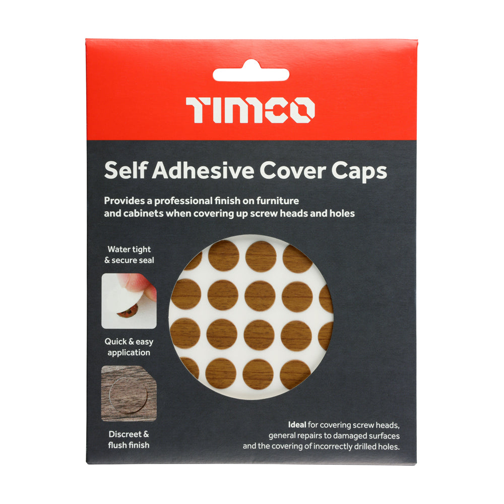 Adhesive Caps Natural Walnut - 13mm | Pack of 112