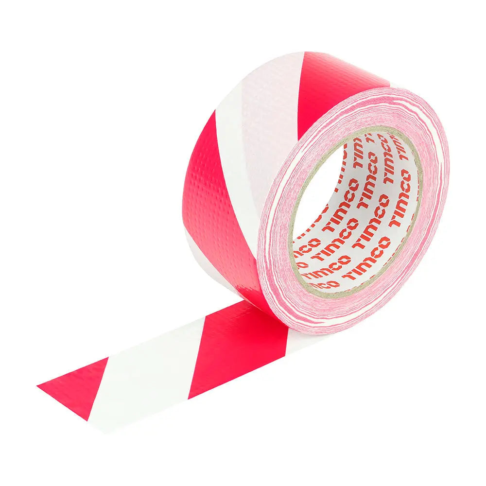 Timco Hazard Warning Cloth Tape - Red and White Timco