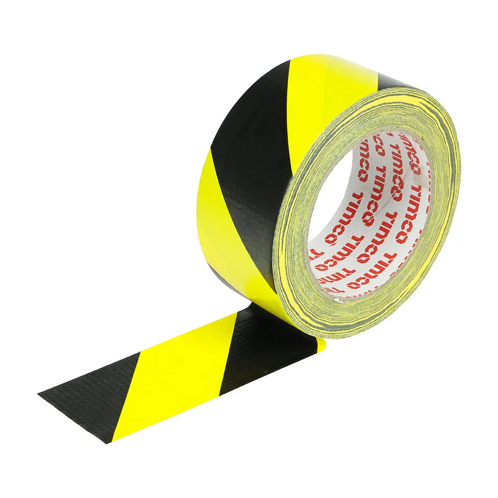 Timco Hazard Warning Cloth Tape - Yellow and Black Timco