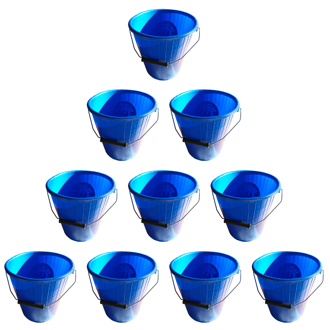 10x Hoof Proof Ribbed Blue Buckets 5L bundle (10% off per bucket)