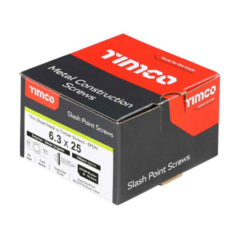 Hex Screw W16 Slash EXT - 6.3 x 25 | Box of 100