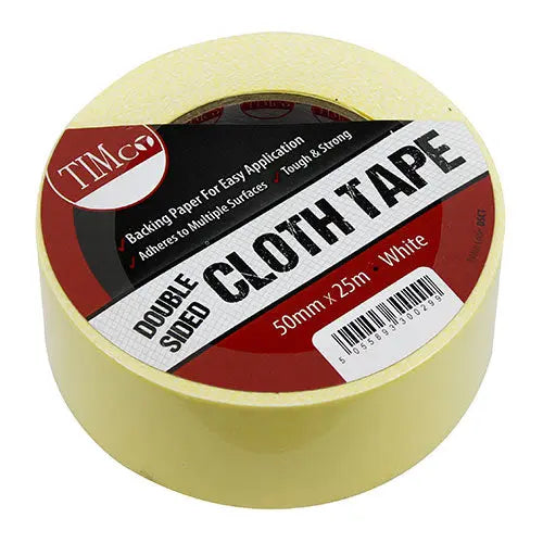 Timco Double Sided Cloth Tape - White Timco