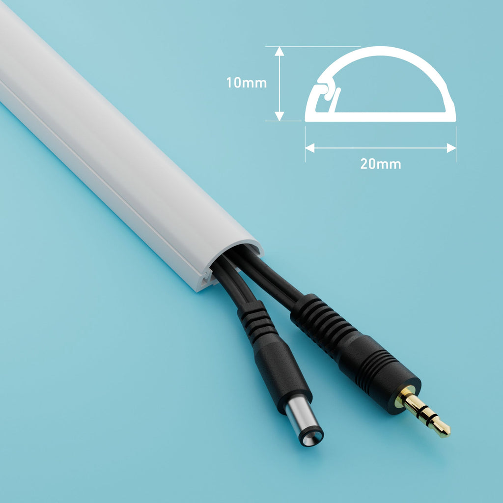 D-Line PVC White Mini Trunking 20x10mm - 2 Metres D-Line