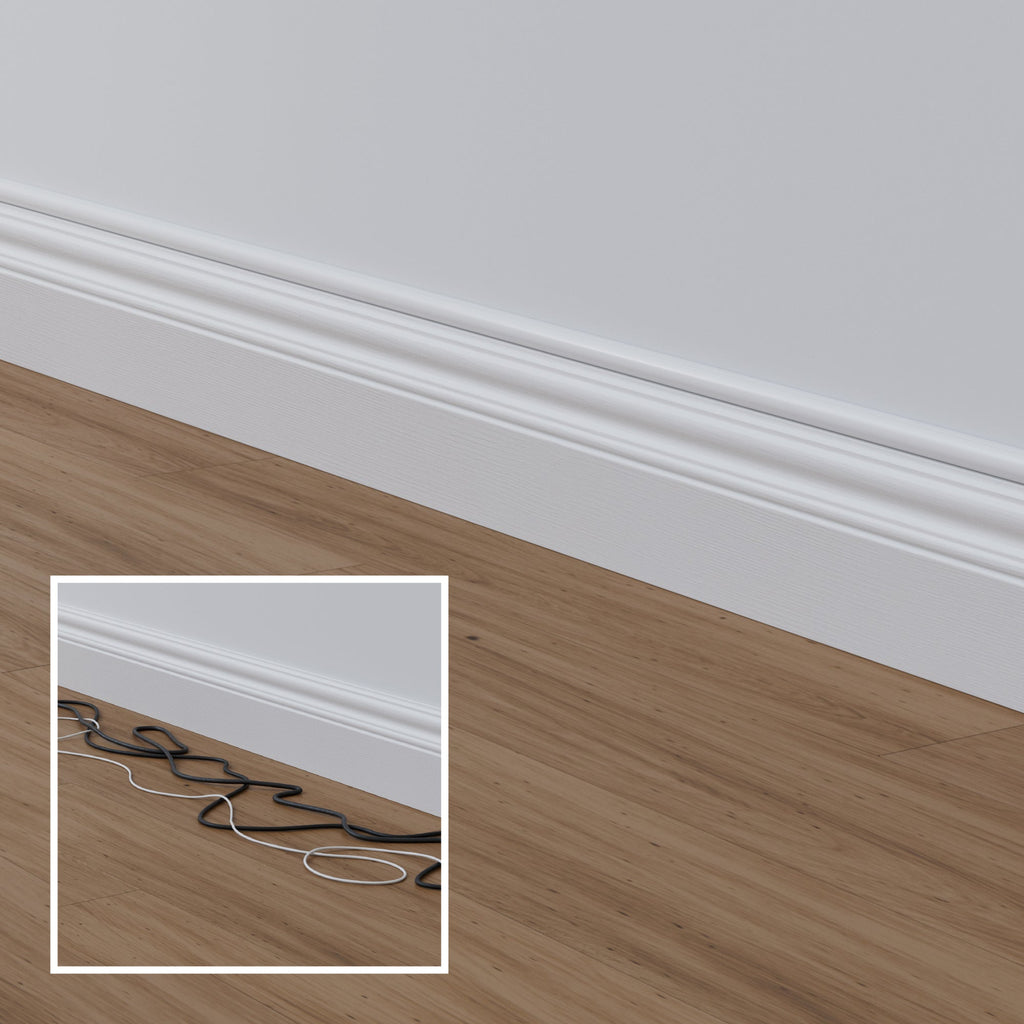 D-Line PVC White Mini Trunking 20x10mm - 2 Metres D-Line
