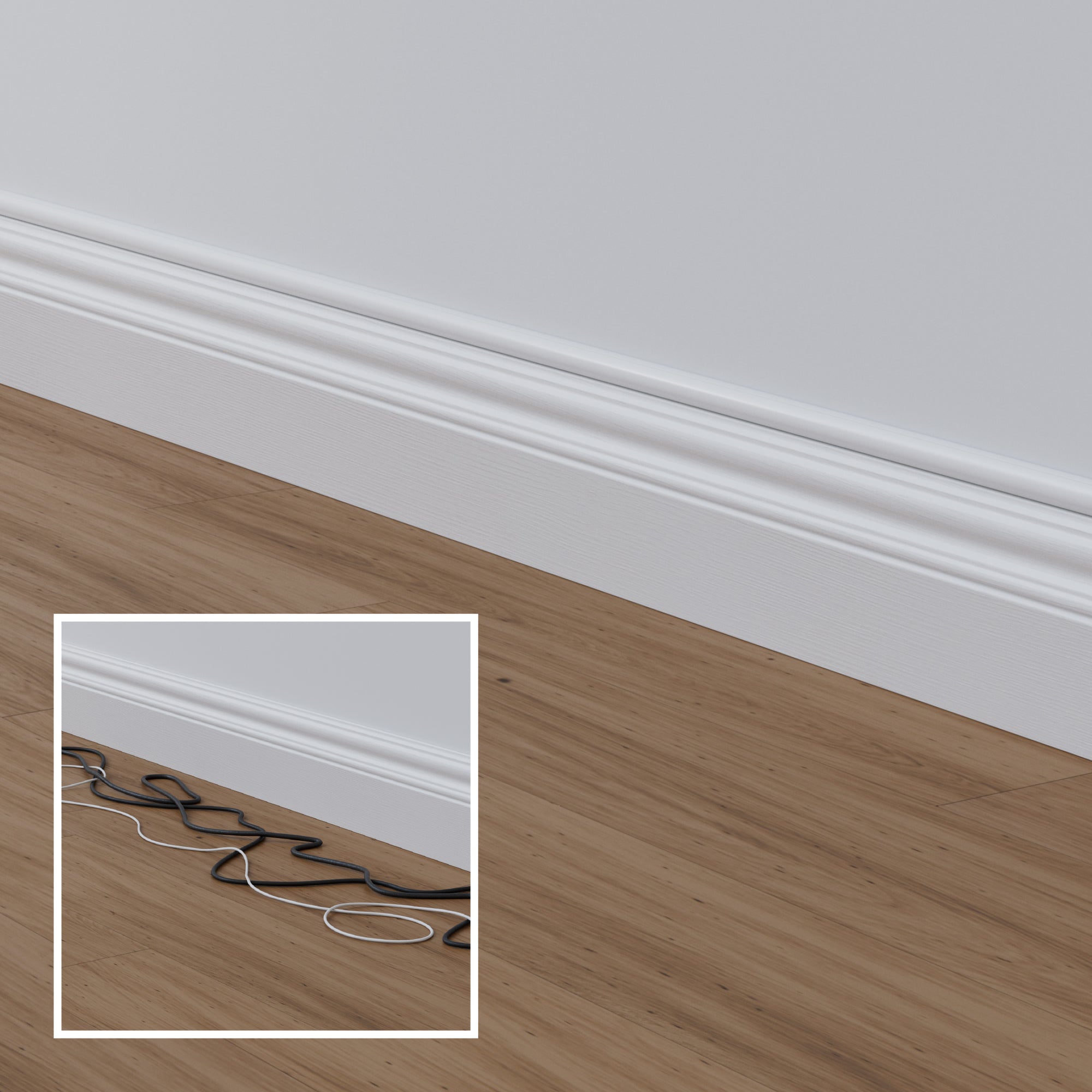 D-Line PVC White Mini Trunking 20x10mm - 2 Metres D-Line