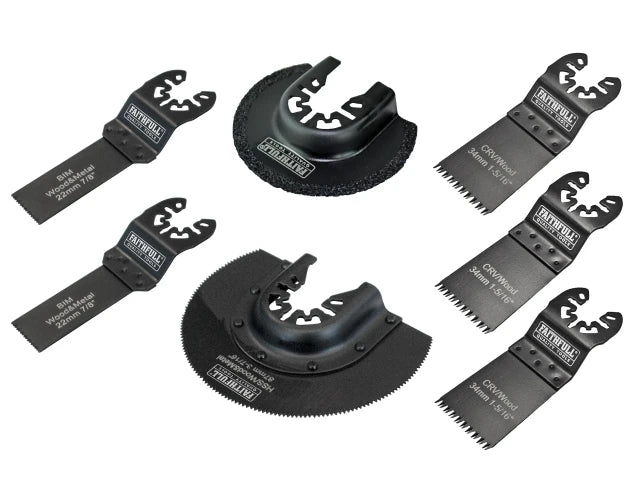 Faithfull Multi-Function Tool Blade Set, 7 Piece