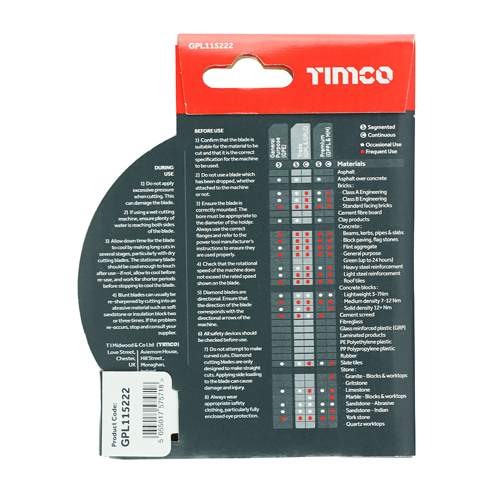 Trade Diamond Blade Seg - 115 x 22.2 | Box